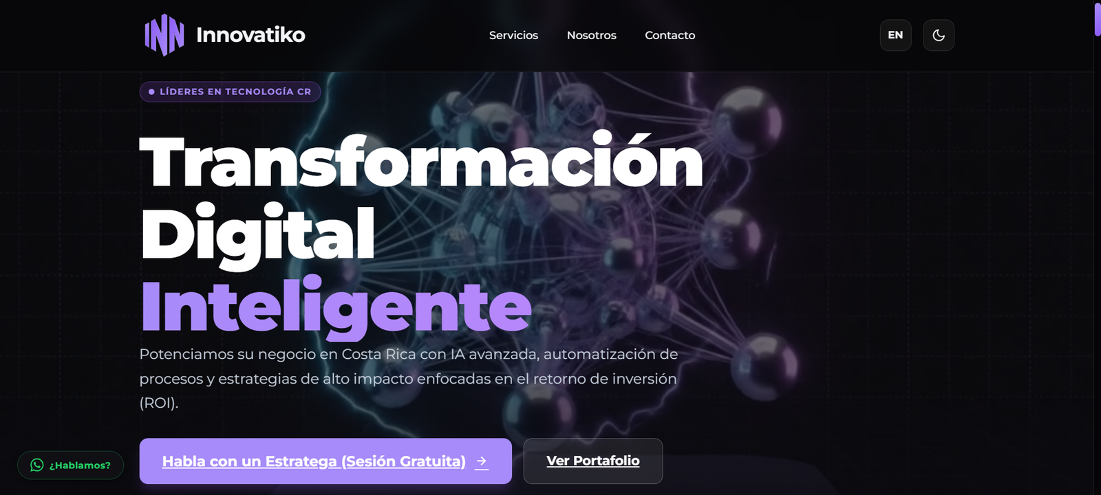 Innovatiko Web: portada del sitio oficial de nuestra agencia digital en Costa Rica